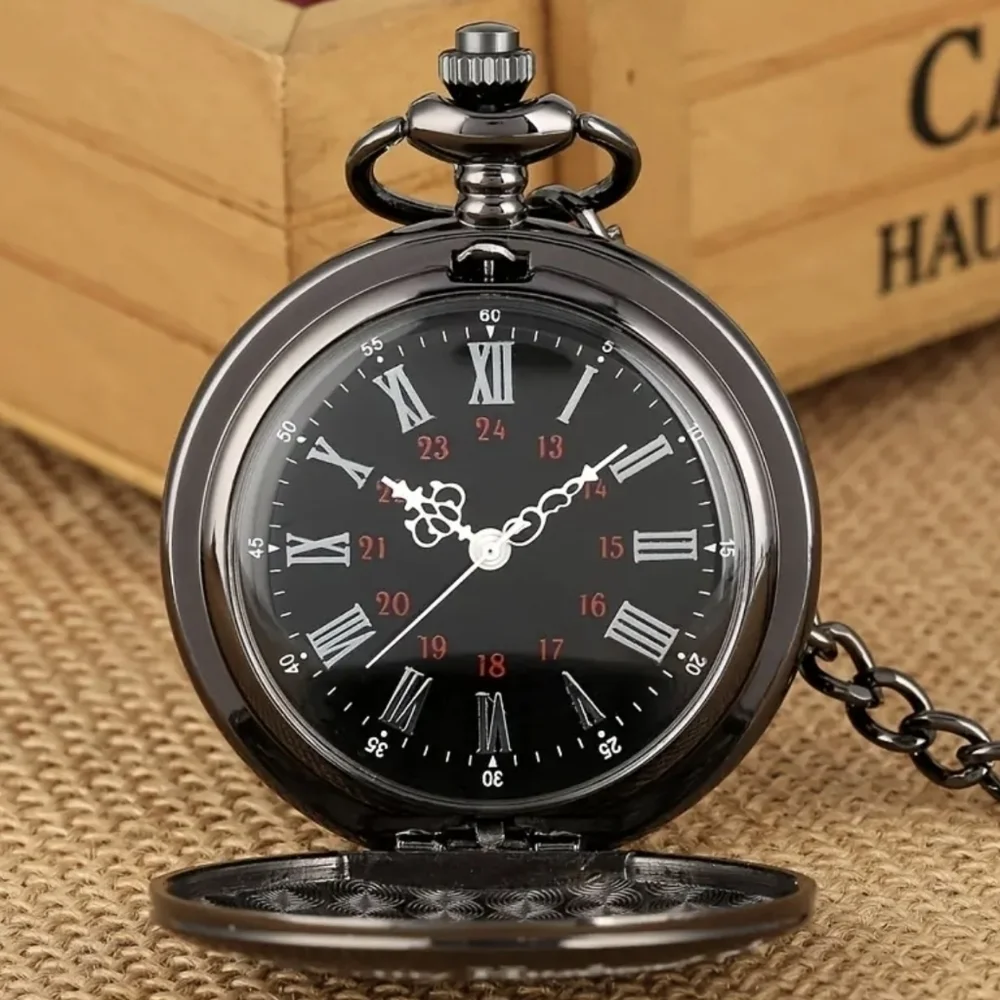 Engraved Vintage Quartz Pendant Pocket Watch to my Husband with clip chain